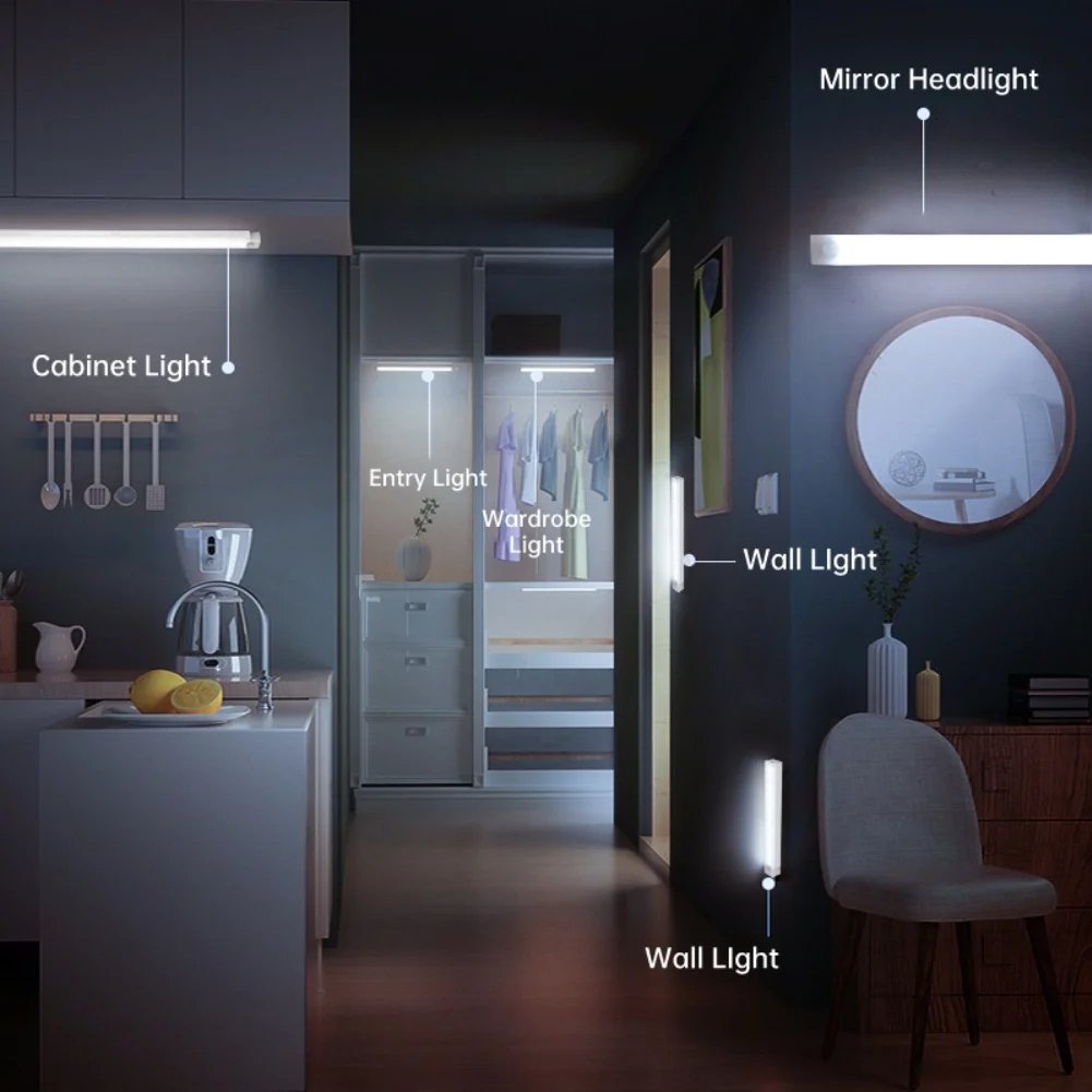 Luci LED ricaricabili magnetiche con sensore intelligente e senza punzonatura