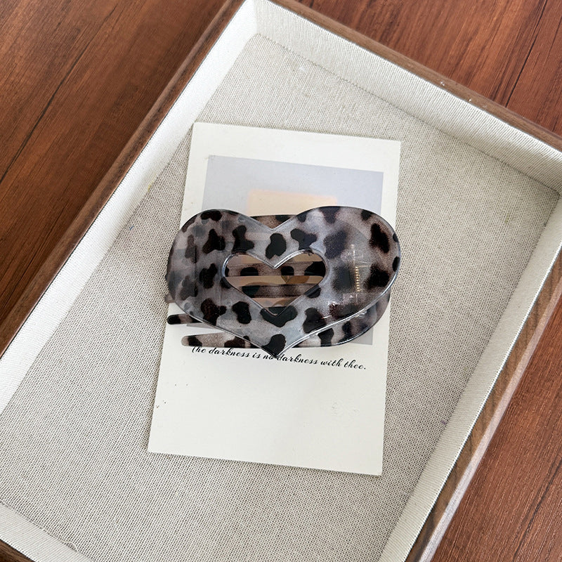 💛Fermaglio per capelli con cuore leopardato