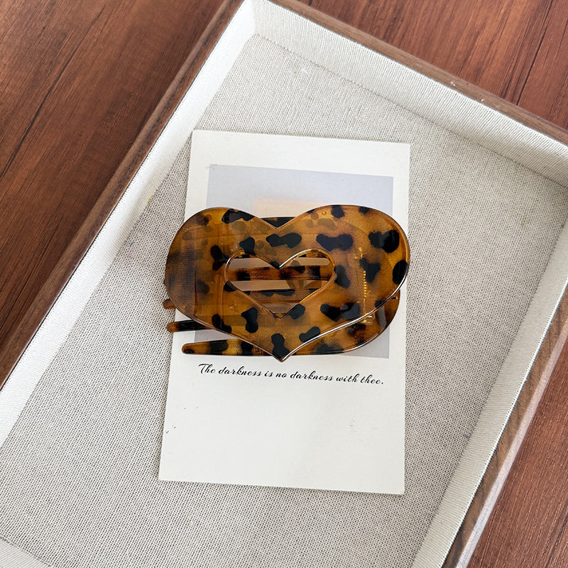 💛Fermaglio per capelli con cuore leopardato