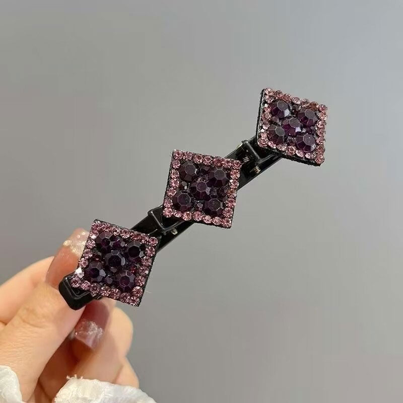 Fermagli per capelli con strass a forma di diamante