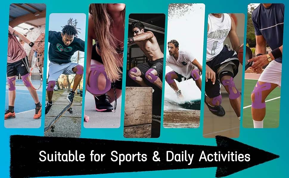 Ginocchiere per lo sport | Nastri pretagliati traspiranti e impermeabili