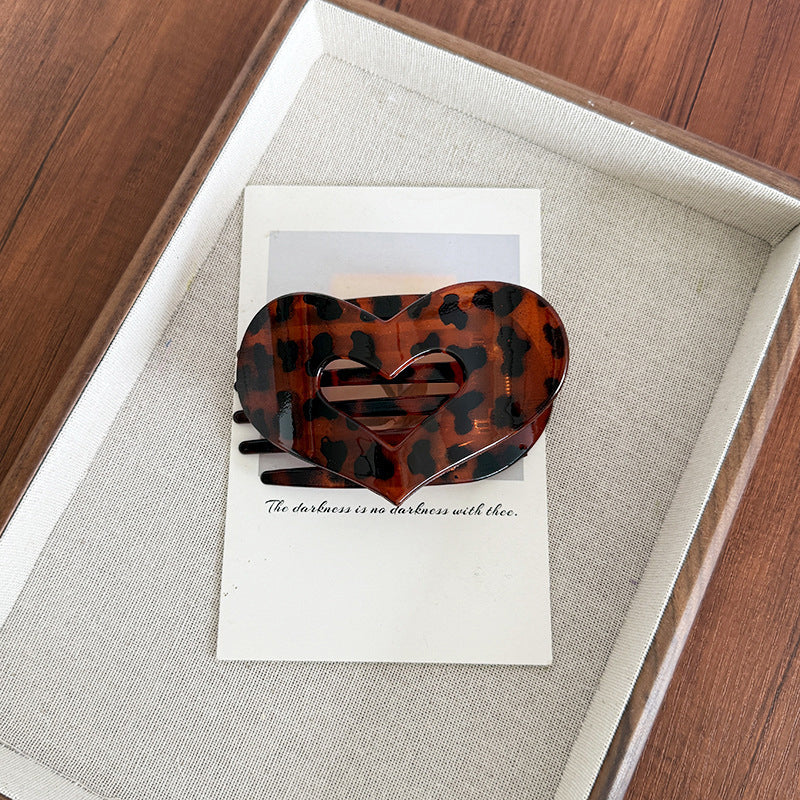 💛Fermaglio per capelli con cuore leopardato