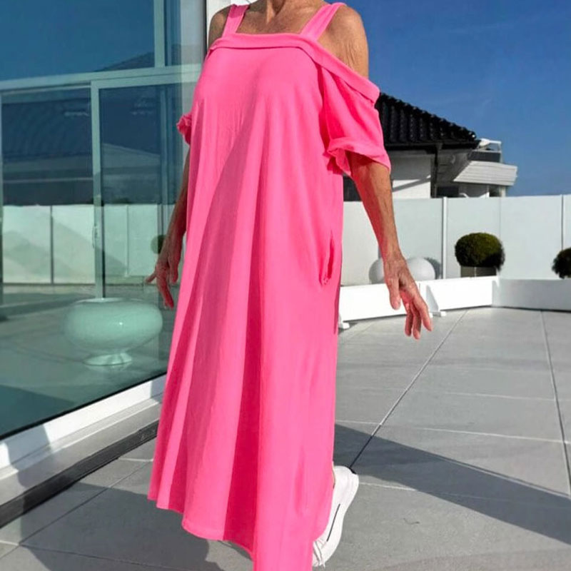 🌴Maxi abito donna casual a spalla fredda