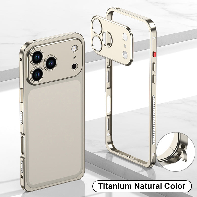 Custodia per cellulare con lente in metallo e telaio in lega di alluminio