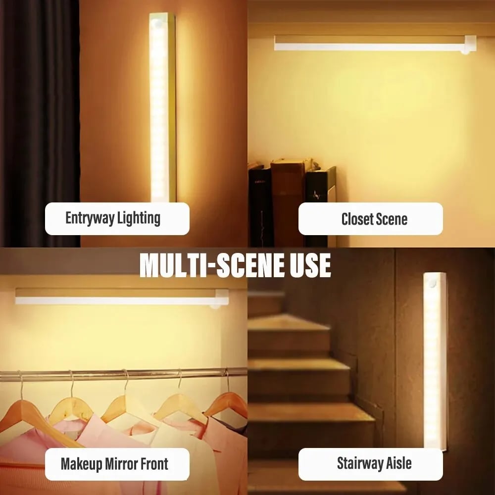 Luci LED ricaricabili magnetiche con sensore intelligente e senza punzonatura