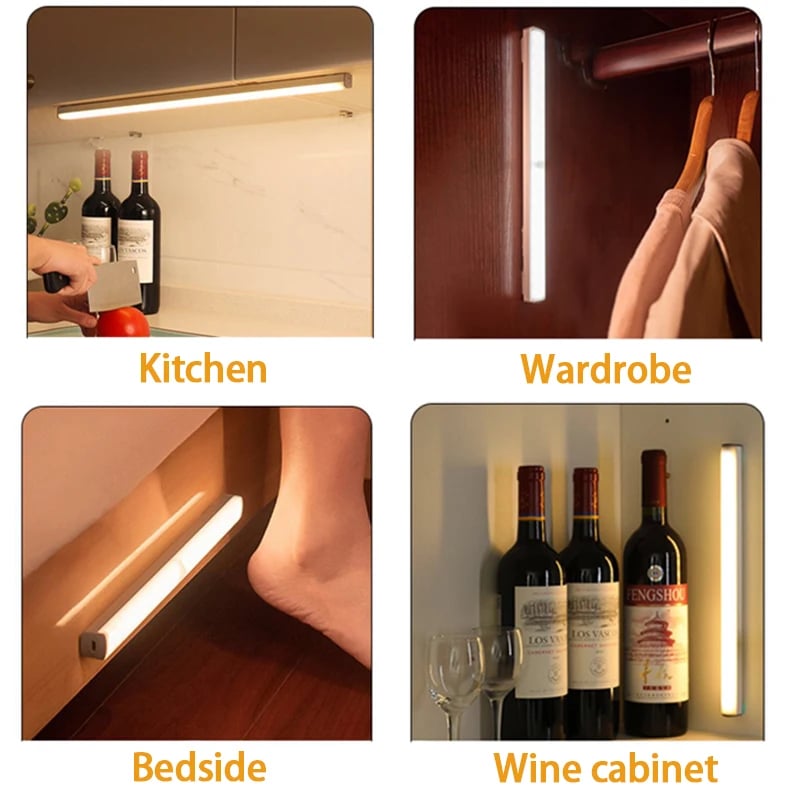 Luci LED ricaricabili magnetiche con sensore intelligente e senza punzonatura