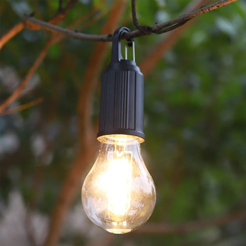 Lampada da campeggio all'aperto appesa con ricarica Type-C a lampadina retrò
