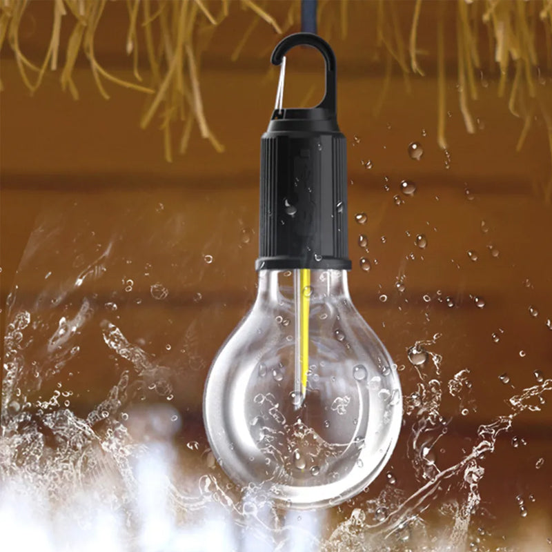 Lampada da campeggio all'aperto appesa con ricarica Type-C a lampadina retrò