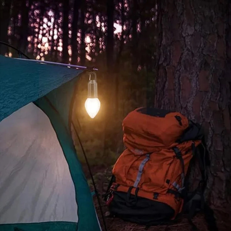 Lampada da campeggio all'aperto appesa con ricarica Type-C a lampadina retrò