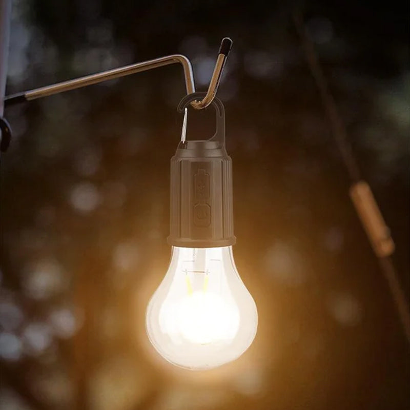 Lampada da campeggio all'aperto appesa con ricarica Type-C a lampadina retrò