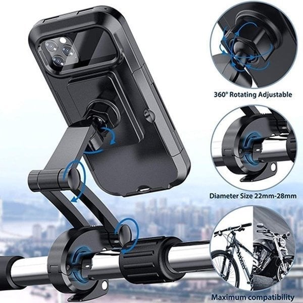 Supporto impermeabile per telefono per biciclette e motociclette