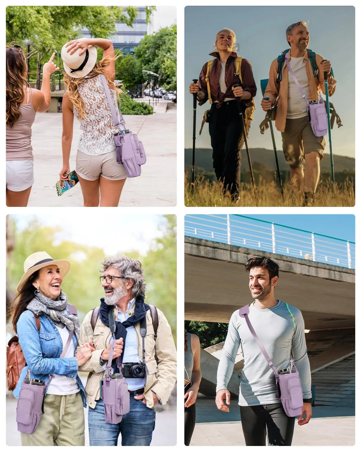 Borsa a tracolla regolabile con portabicchiere termico per 40 oz