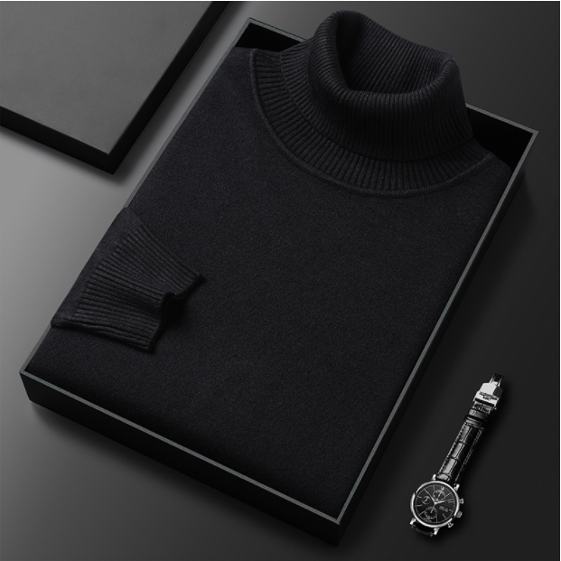 Maglione a collo alto tinta unita da uomo