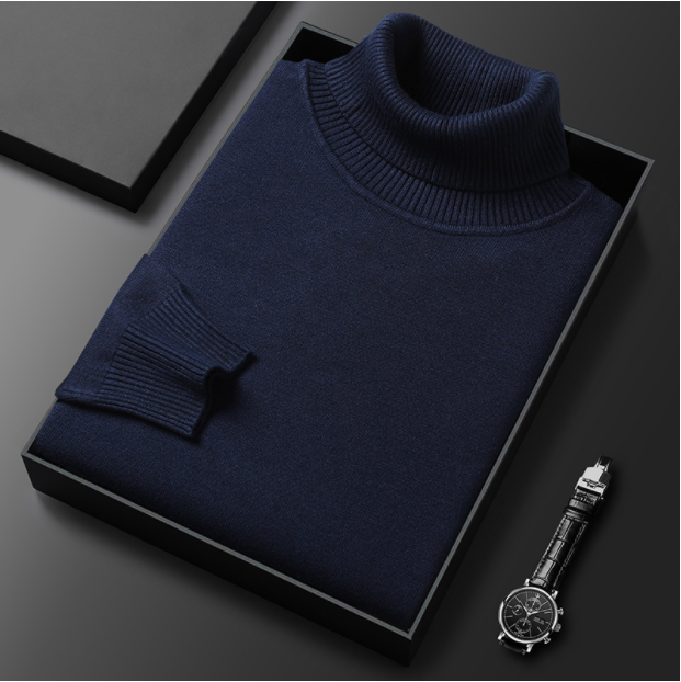 Maglione a collo alto tinta unita da uomo