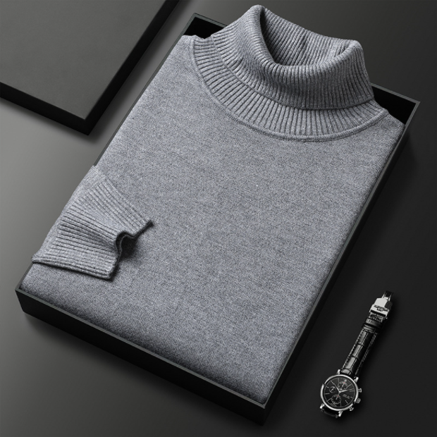 Maglione a collo alto tinta unita da uomo