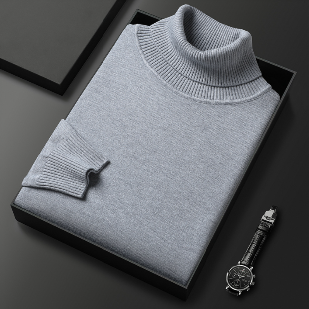 Maglione a collo alto tinta unita da uomo