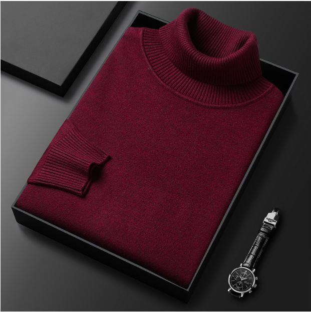 Maglione a collo alto tinta unita da uomo