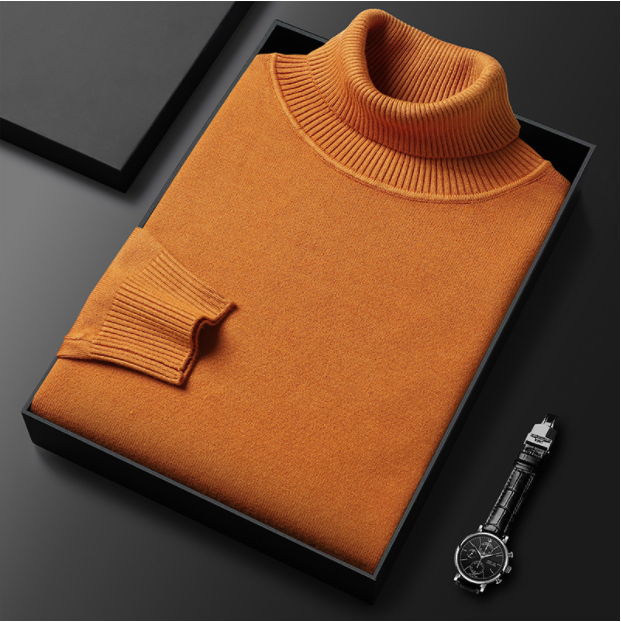 Maglione a collo alto tinta unita da uomo