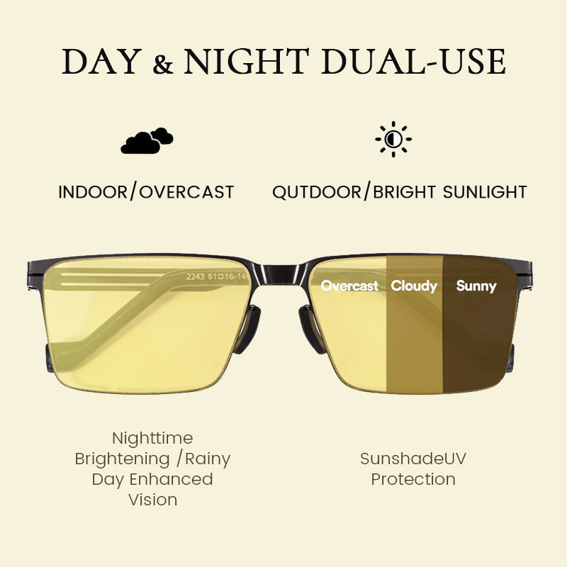 Occhiali da sole quadrati per il giorno e la notte