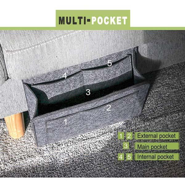 Borsa portaoggetti in feltro per divano letto