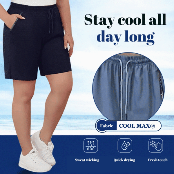 ❄️🩳Pantaloncini elasticizzati ad asciugatura rapida in seta ghiaccio