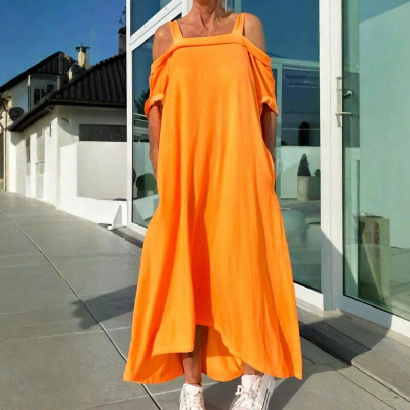 🌴Maxi abito donna casual a spalla fredda