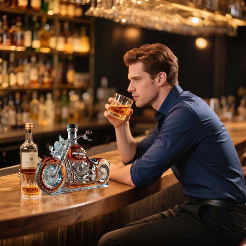 Bottiglia di vino creativa a forma di motocicletta
