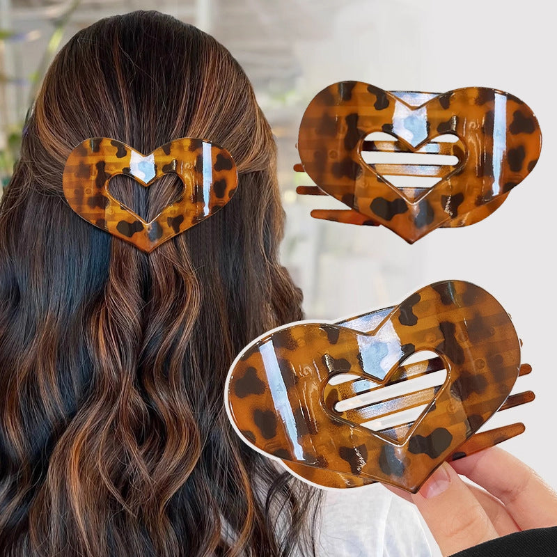 💛Fermaglio per capelli con cuore leopardato
