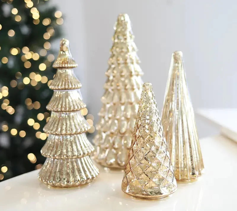 ✨ Natale scintillante – set con albero di Natale illuminato in vetro mercurio ✨