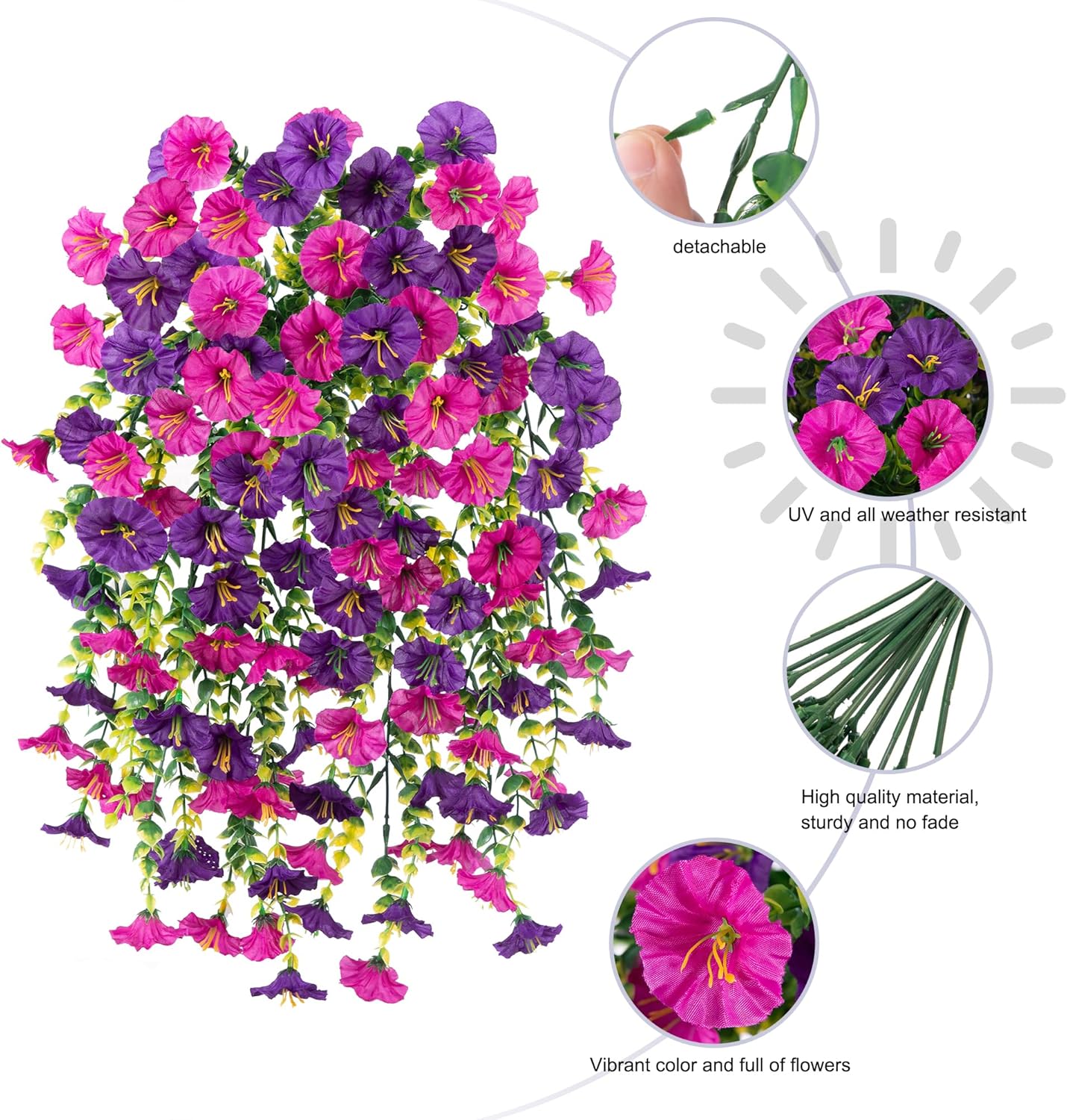 Decorazione perfetta per il giardino- 🌺 Vite di fiori artificiali appesi ornamenti