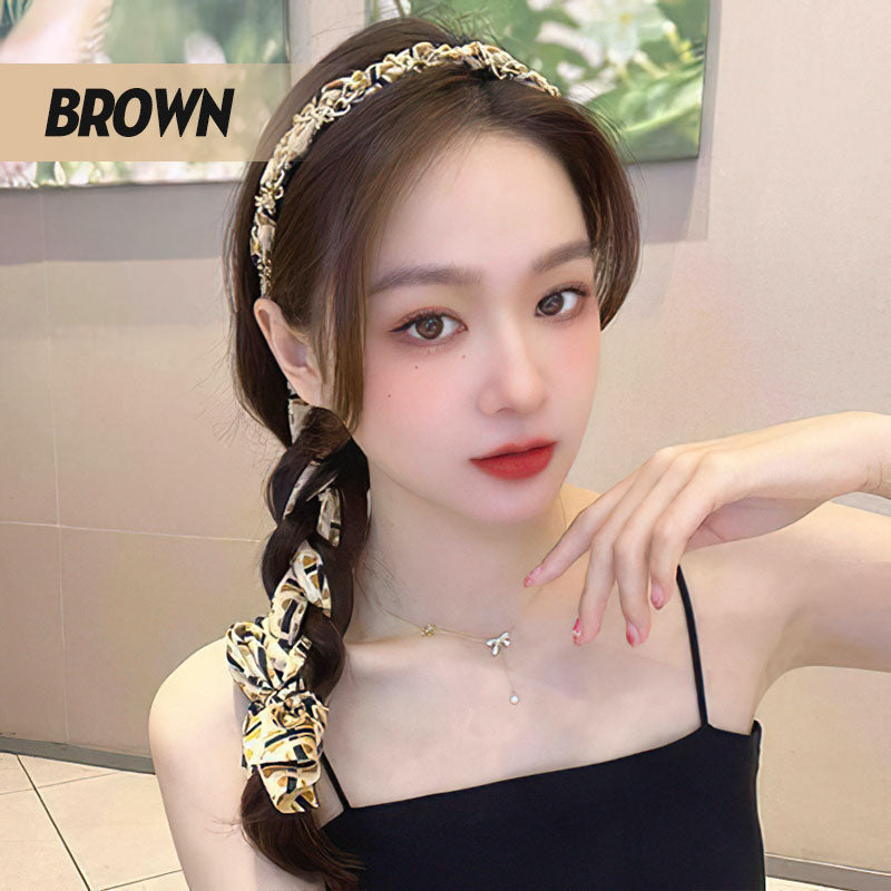 Fascia per capelli con strass e fior
