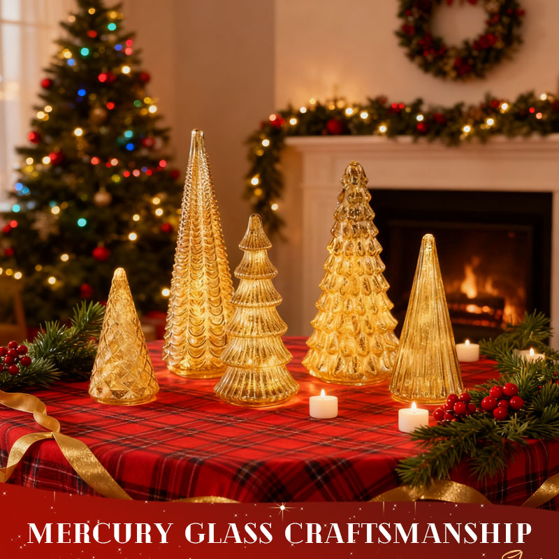 ✨ Natale scintillante – set con albero di Natale illuminato in vetro mercurio ✨