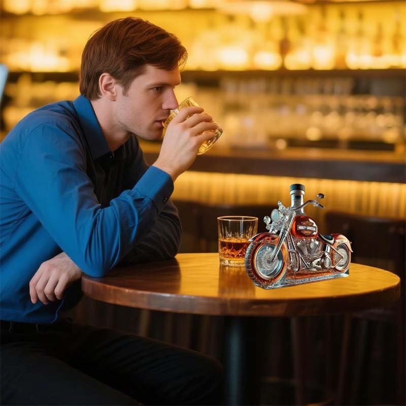 Bottiglia di vino creativa a forma di motocicletta