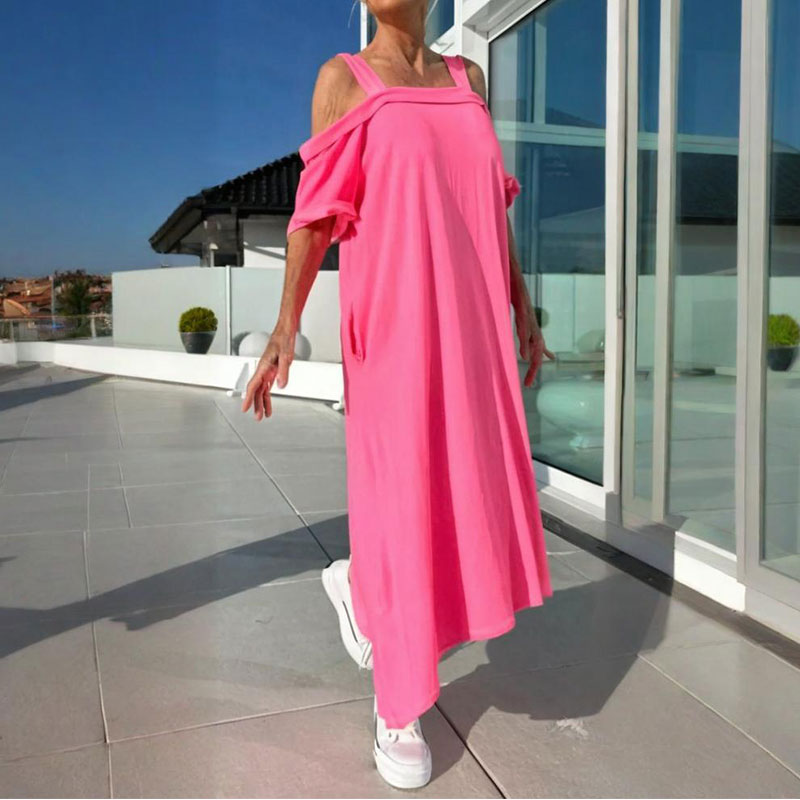 🌴Maxi abito donna casual a spalla fredda