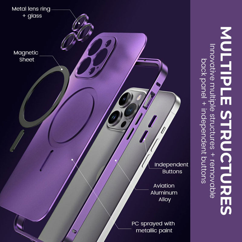 Custodia magnetica a scatto in metallo per iPhone