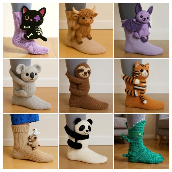 Calzini 3D in maglia con simpatici animaletti