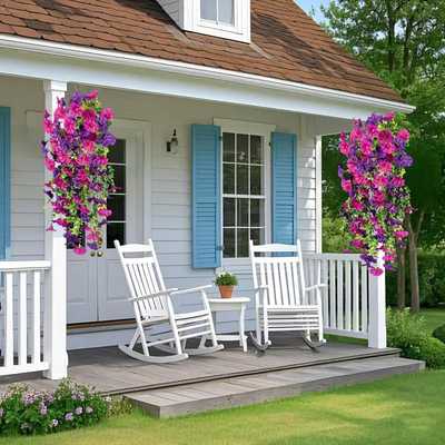 Decorazione perfetta per il giardino- 🌺 Vite di fiori artificiali appesi ornamenti