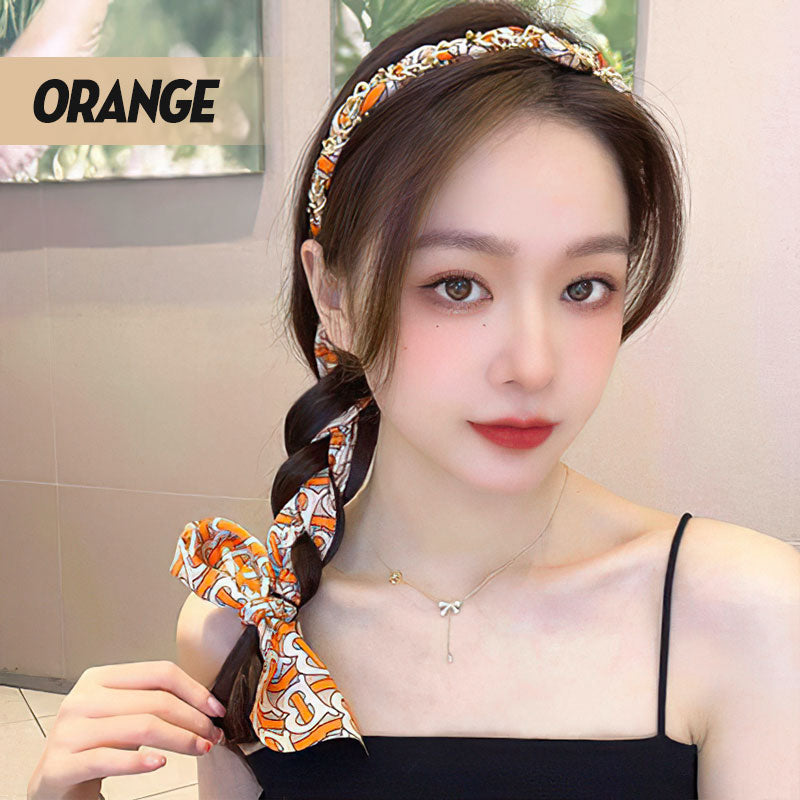 Fascia per capelli con strass e fior