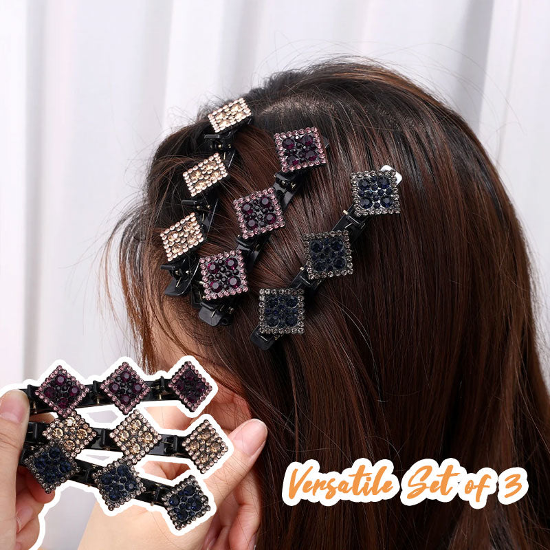 Fermagli per capelli con strass a forma di diamante