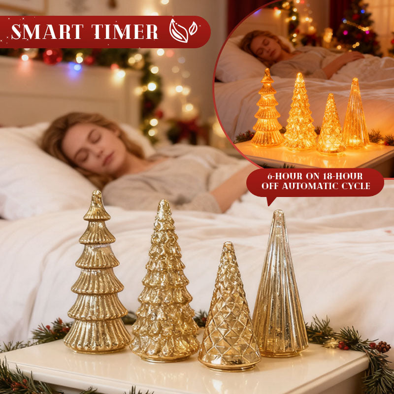 ✨ Natale scintillante – set con albero di Natale illuminato in vetro mercurio ✨