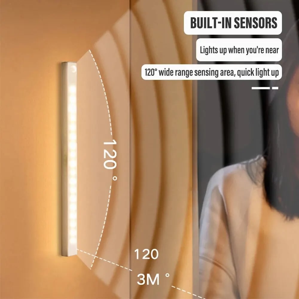 Luci LED ricaricabili magnetiche con sensore intelligente e senza punzonatura