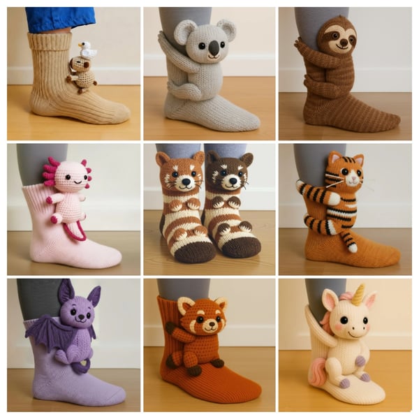 Calzini 3D in maglia con simpatici animaletti