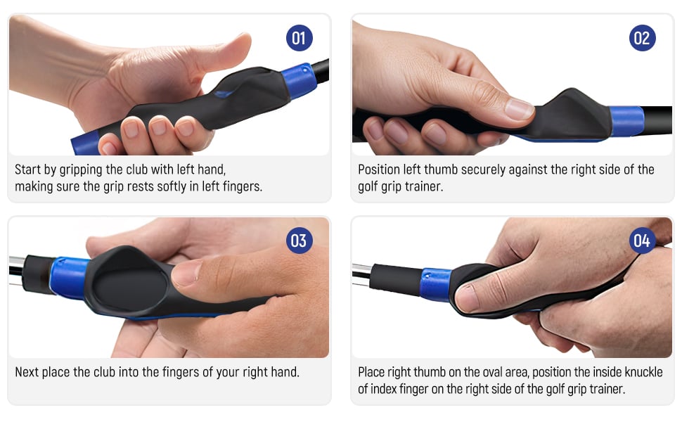 Golf grip trainer - Accessorio per mazze da golf che aiuta a correggere la posizione delle mani durante lo swin
