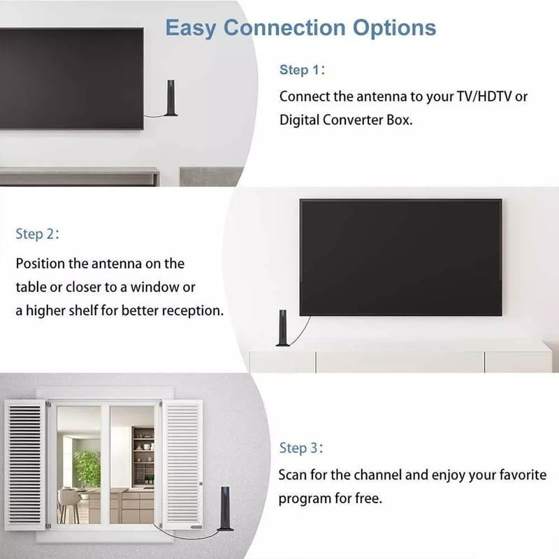 Antenna TV digitale HD Antenna interna HDTV 1080P 4K a lungo raggio