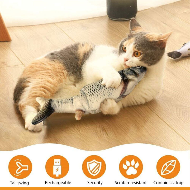 Giocattolo elettrico con pesce danzante e catnip per gatti