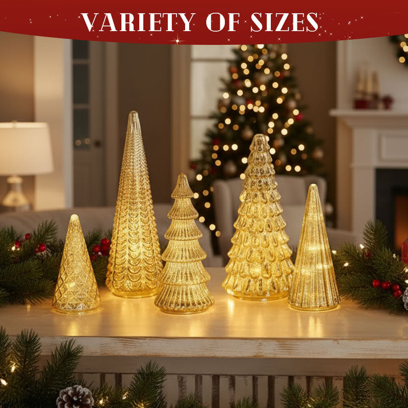 ✨ Natale scintillante – set con albero di Natale illuminato in vetro mercurio ✨