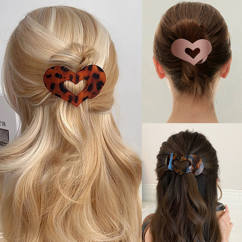 💛Fermaglio per capelli con cuore leopardato