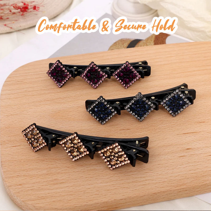 Fermagli per capelli con strass a forma di diamante