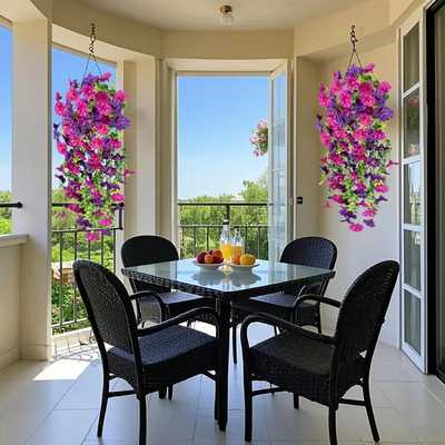 Decorazione perfetta per il giardino- 🌺 Vite di fiori artificiali appesi ornamenti
