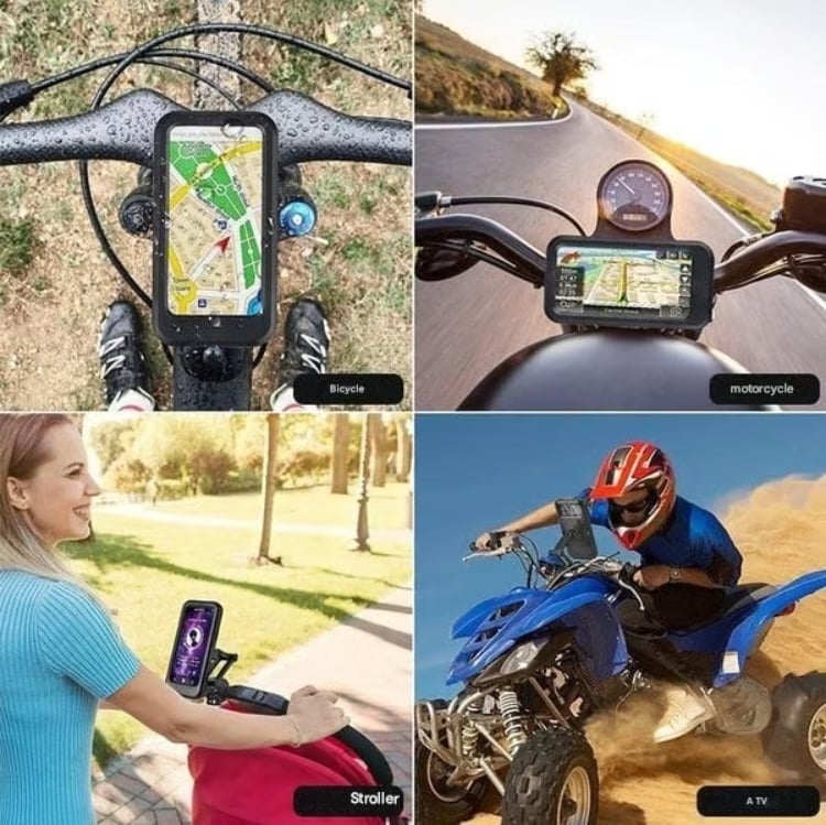 Supporto impermeabile per telefono per biciclette e motociclette